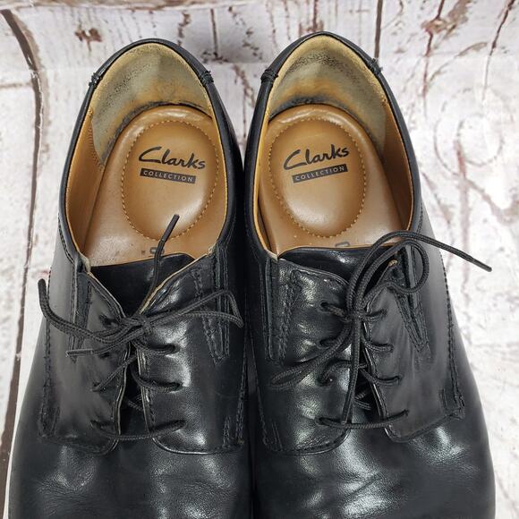 Clarks Collection Men's Black Leather Soft Cushion Oxford Shoes Size 11 - Picture 10 of 12